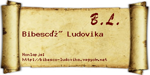 Bibescó Ludovika névjegykártya